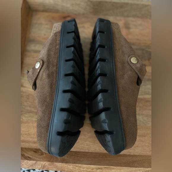 Birkenstock Papillio Boston Chunky Suede Leather Dark Tea Brown Size 39 Size 8 - Picture 10 of 11